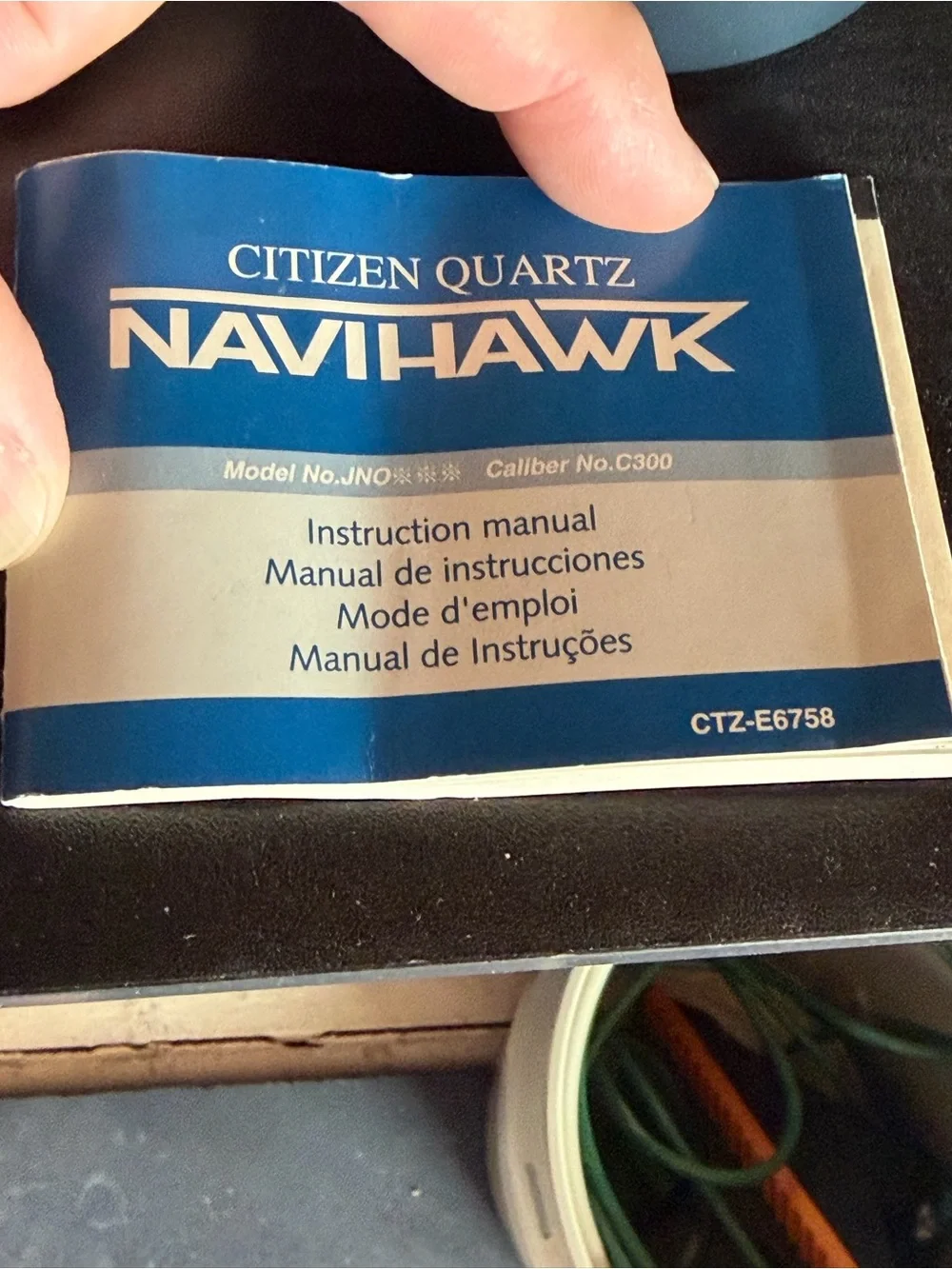 Citizen “Blue Angels” Navihawk World Time Watch - Blue Dial, Brown Strap
